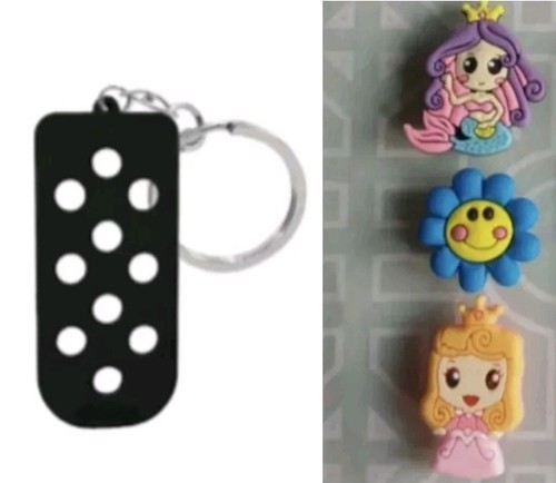 Croc charm black rubber - charm,